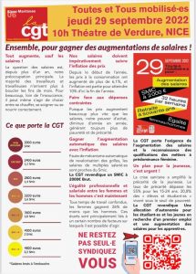 Toutes et Tous ensemble le Jeudi 29 Septembre 2022 10h00 Théatre de Verdure à NICE